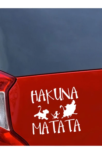 Hakuna Matata Oto Sticker Beyaz 15 Cm ürün görseli 1