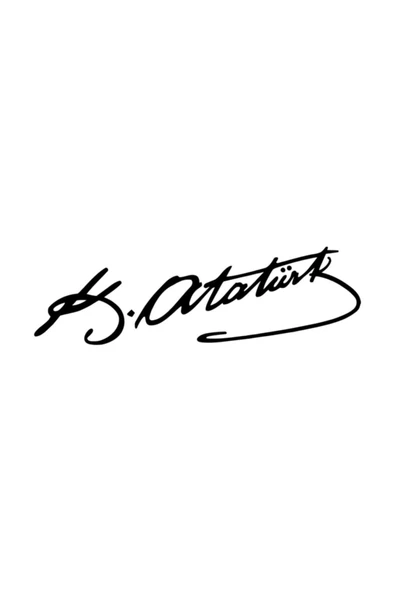 Atatürk Imza Araba Laptop Duvar Folyo Sticker 25x7,5 cm ürün görseli 1