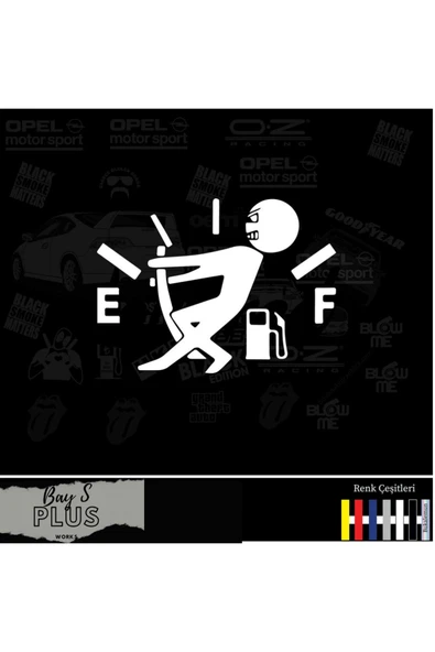 Oto Yakıt Depo Kapağı Sticker Beyaz 15 Cm ürün görseli 1