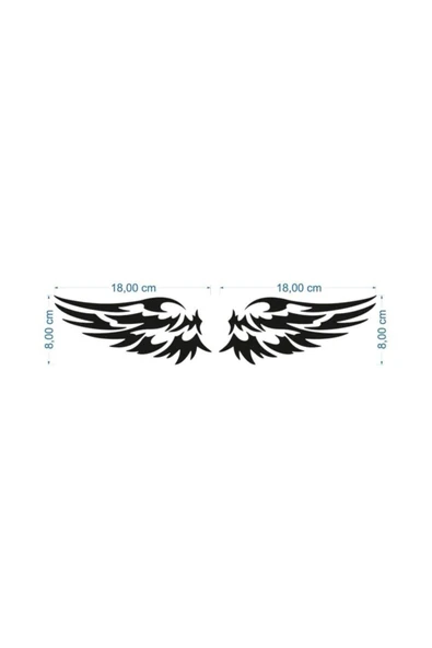 Kanat Oto Sticker 2 Adet Siyah 8*18 Cm ürün görseli 1