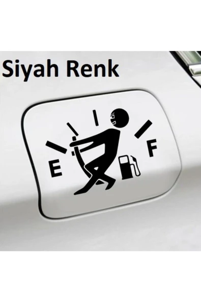 Oto Yakıt Deposu Kapağı Sticker Siyah 13*9,5 Cm ürün görseli 1