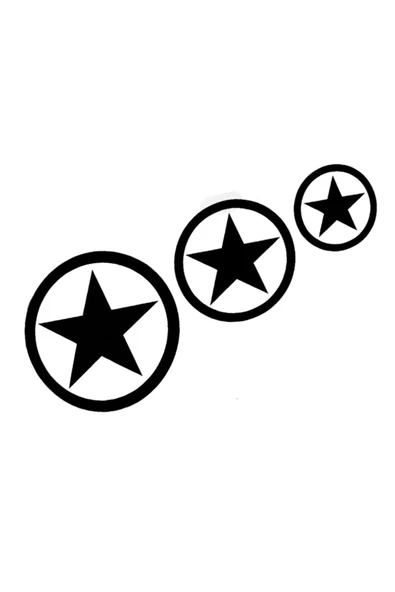 Askeri Yıldız Oto Sticker 3'Lü Siyah 22*10 Cm ürün görseli 1