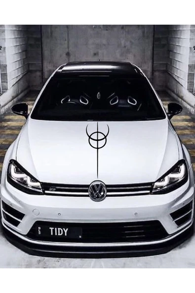 Oto Kaput Şerit Sticker Dönence Daire Tasarım Siyah 20*60 Cm ürün görseli 1