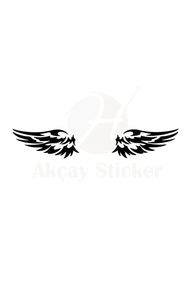 Kanat Oto Sticker Siyah 2 Adet 20*10 Cm ürün görseli 1