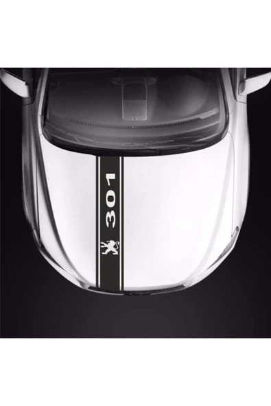 Peugeot 301 İçin Uyumlu Aksesuar Oto Kaput Şerit Sticker ürün görseli 1