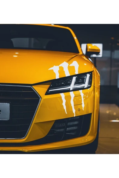 Monster Pençe Far Veya Cam Altı Büyük Oto Sticker Beyaz 33*20 Cm ürün görseli 1