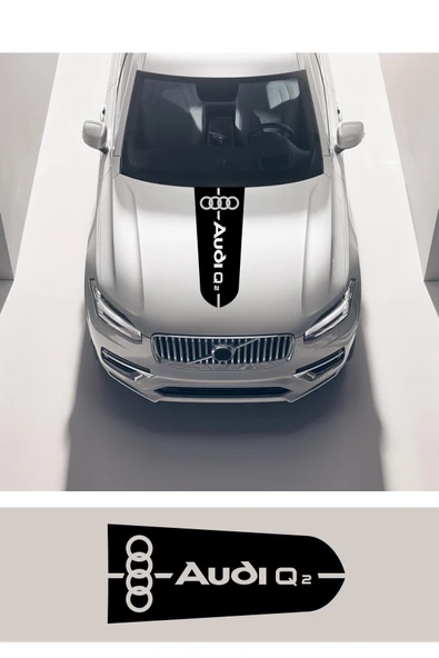 Audi Q2 İçin Uyumlu Aksesuar Oto Kaput Şerit Sticker 60*25 Cm ürün görseli 1