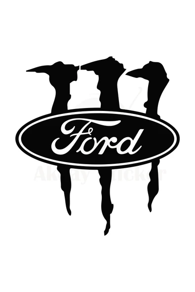 Ford İçin Uyumlu Aksesuar Pençe Monster Oto Sticker Siyah 20*17 Cm ürün görseli 1
