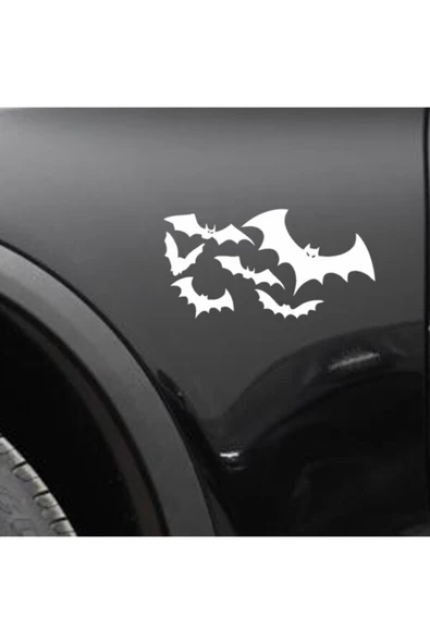 Yarasa Tasarım Oto Sticker BEYAZ 19*36 Cm ürün görseli 1