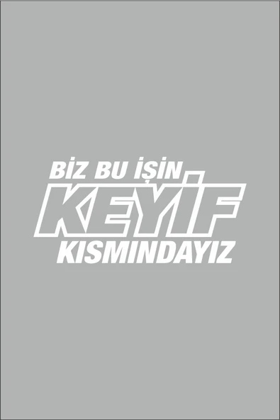 Biz Bu Işin Keyif Kısmındayız Oto Cam Sticker Beyaz 30*14 Cm ürün görseli 1
