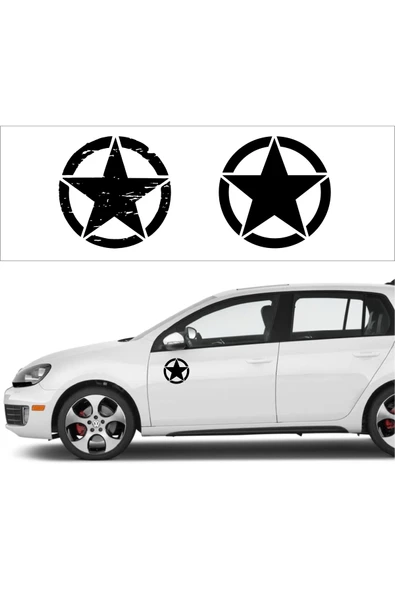 Off Road Us Army Star Askeri Yıldız Sticker Set 2 Adet 15*15 Cm ürün görseli 1