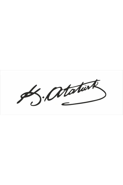 Kemal Atatürk Imzası Oto Sticker Siyah 30*9 Cm ürün görseli 1