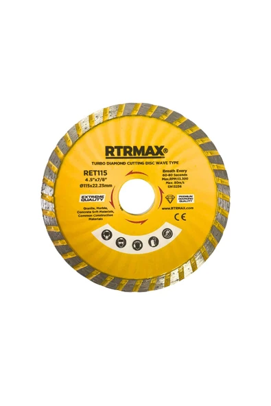 Rtrmax Ret115 Mermer Kesici Elmas Turbo Kanallı 115 mm ürün görseli 1