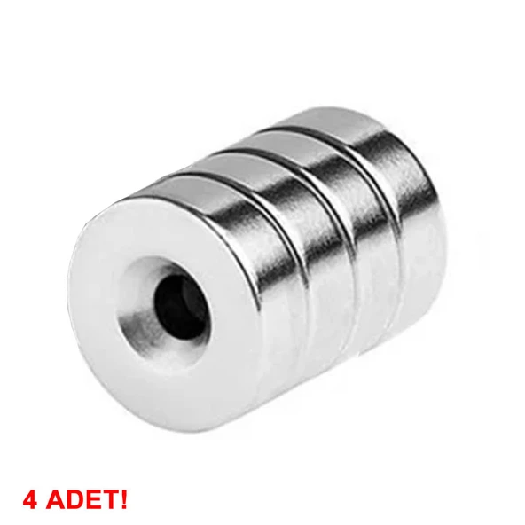 4 Adet 10mm x 3mm Yuvarlak 3mm Havşa Delikli Mıknatıs  Disk Neodyum Buzdolabı Ofis Yazı Not Tahtası Ev Hobi Oyuncak Sihirbazlık Temizlik Kilit - Resim 6