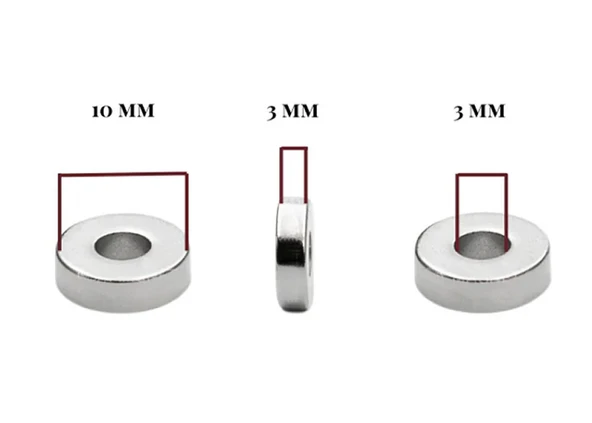 4 Adet 10mm x 3mm Yuvarlak 3mm Havşa Delikli Mıknatıs  Disk Neodyum Buzdolabı Ofis Yazı Not Tahtası Ev Hobi Oyuncak Sihirbazlık Temizlik Kilit - Resim 8