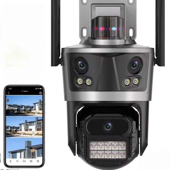 QASUL 12MP HD AI akıllı PTZ WiFi Kamera Ev Uyarı Bilgileri İle Açık Akıllı İnsansı Algılama İzleme ürün görseli 1