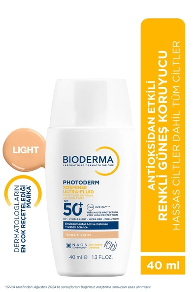 Bioderma Photoderm XDefense Spf50+ Tüm Cilt Tipleri Antioksidan Etkili Renkli Güneş Kremi Light 40 ml ürün görseli 1