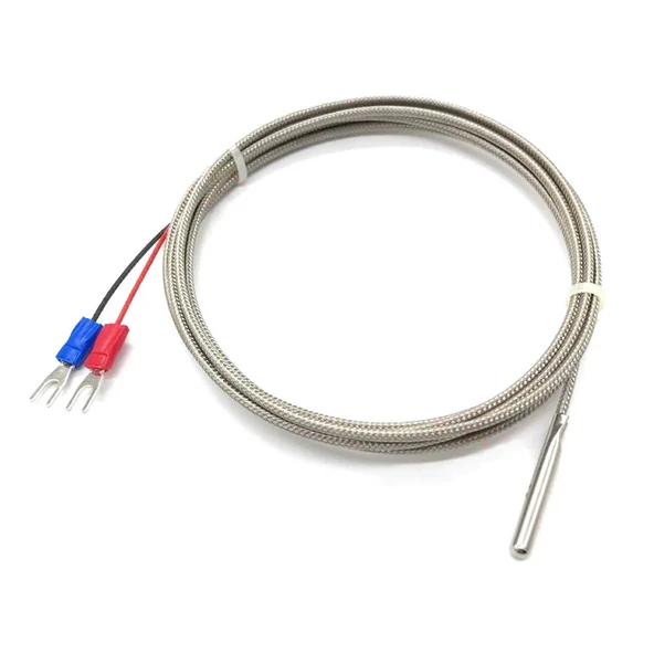 K Type Thermocouple 1 Metre Silindir Tip Başlık  Sıcaklık Isı Sensörü 0C / 800C Paslanmaz Çelik Prob K Tip Termostat Kazan Fırın Isıtıcı Endüstriyel Kontrol Su Geçirmez ürün görseli 1