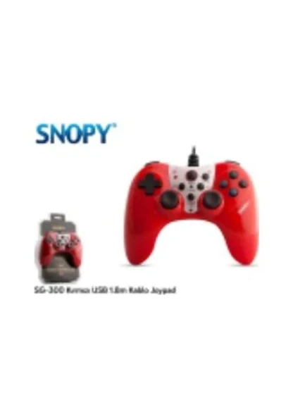 Snopy SG-300 Kırmızı Kablolu PC Oyun Kolu ürün görseli 1