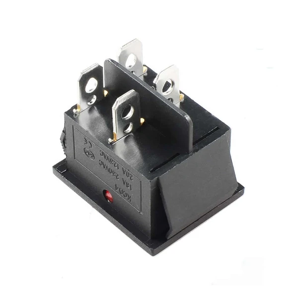 16A 250V On / Off Anahtar  Latch 4 Pin Buton Yüksek Akım Kcd4 Led Işıklı Switch Panel Tip Montaj Kutu Güç Kontrol Makine Motor Araba - Resim 7