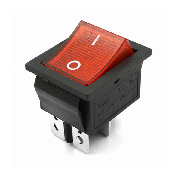 16A 250V On / Off Anahtar  Latch 4 Pin Buton Yüksek Akım Kcd4 Led Işıklı Switch Panel Tip Montaj Kutu Güç Kontrol Makine Motor Araba - Resim 6