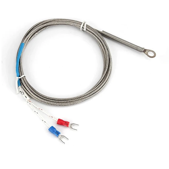 K Type Thermocouple 1 Metre Montaj Delikli  Sıcaklık Isı Sensörü 0C / 800C Paslanmaz Çelik Prob K Tip Termostat Kazan Fırın Isıtıcı Endüstriyel Kontrol Su Geçirmez ürün görseli 1