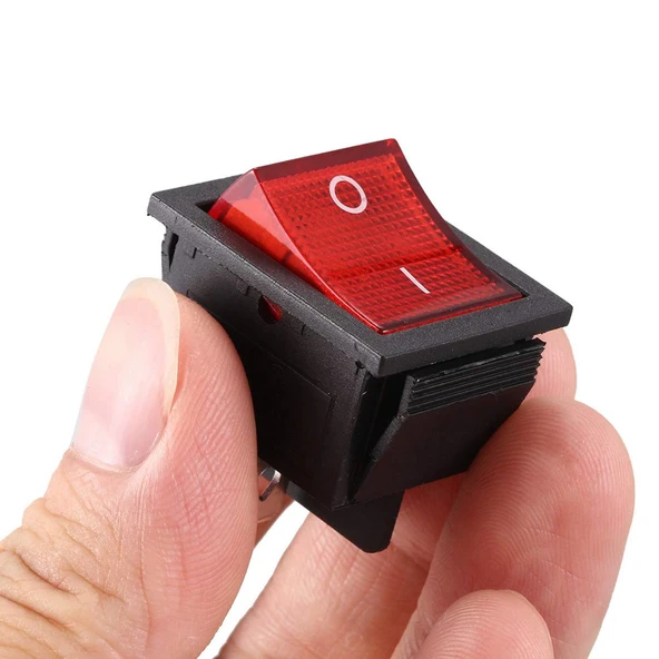 16A 250V On / Off Anahtar  Latch 4 Pin Buton Yüksek Akım Kcd4 Led Işıklı Switch Panel Tip Montaj Kutu Güç Kontrol Makine Motor Araba - Resim 2