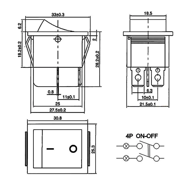 16A 250V On / Off Anahtar  Latch 4 Pin Buton Yüksek Akım Kcd4 Led Işıklı Switch Panel Tip Montaj Kutu Güç Kontrol Makine Motor Araba - Resim 8