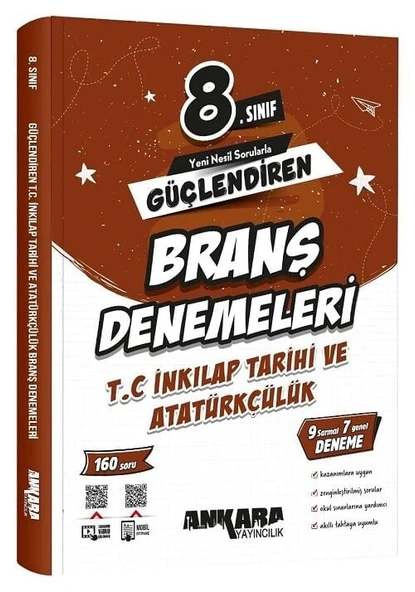Ankara Yayıncılık 8. Sınıf T.C. İnkılap Tarihi ve Atatürkçülük Güçlendiren Branş Denemeleri ürün görseli 1