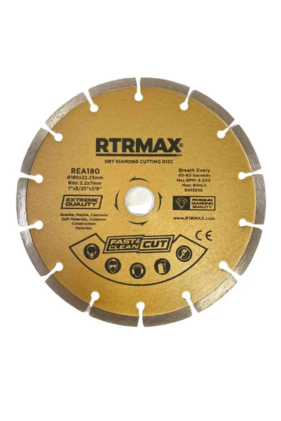 Rtrmax Rea180 Mermer Kesici Elmas 180 mm ürün görseli 1