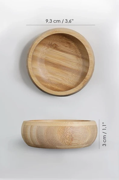 Bambu Ahşap Sosluk ve Çerezlik 10 cm 3'lü Set - Resim 4