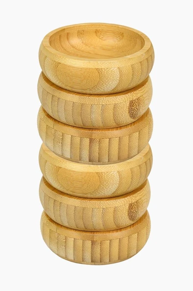 Bambu Ahşap Sosluk ve Çerezlik 10 cm 6'lı Set - Resim 2
