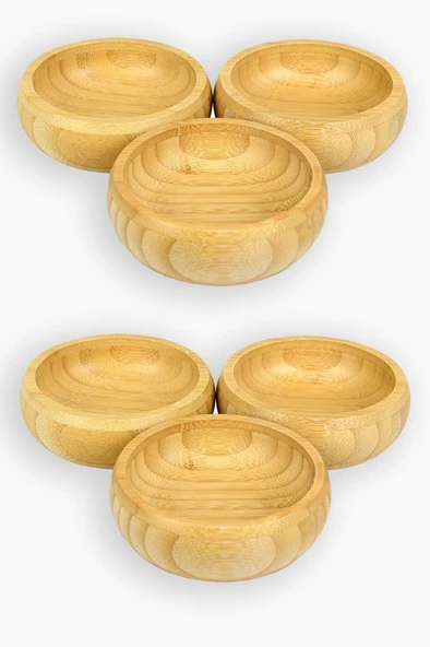 Bambu Ahşap Sosluk ve Çerezlik 10 cm 6'lı Set ürün görseli 1