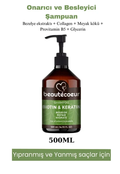 Beautecoeur onarıcı ve güçlendirici sampuan 500 ml. ürün görseli 1