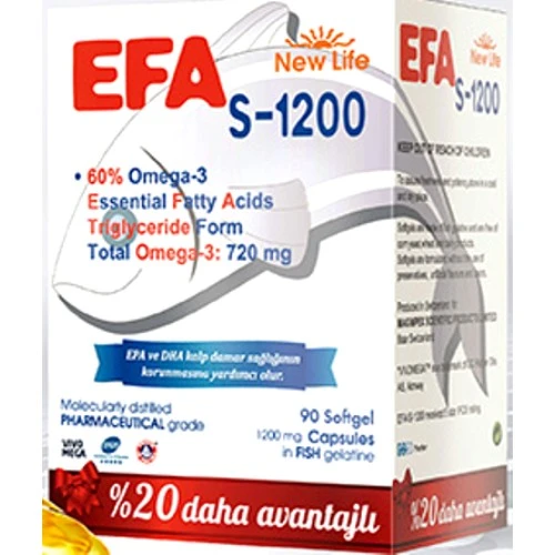 New Life EFA S-1200 Balık Yağı İçeren Takviye Edici 90 Kapsül ürün görseli 1