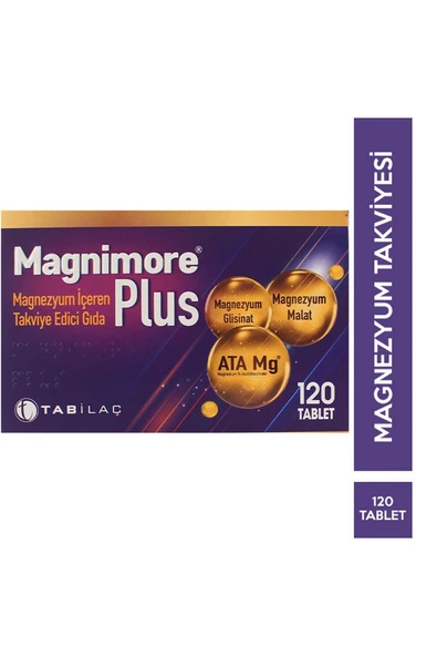 Magnimore Plus Magnezyum İçeren Takviye Edici Gıda 120 Tablet ürün görseli 1