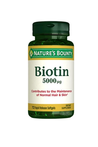 Natures Bounty Biotin 5000 mcg Takviye Edici Gıda 72 Kapsül ürün görseli 1
