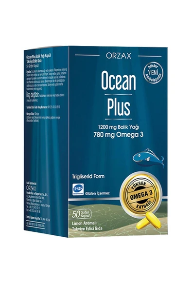 Orzax Ocean Plus Omega 3 Balık Yağı Takviyesi 50 Kapsül ürün görseli 1