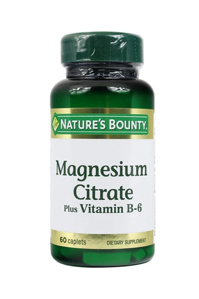 Natures Bounty Magnesium Citrate with Vitamin B6 Takviye Edici Gıda 60 Kaplet ürün görseli 1