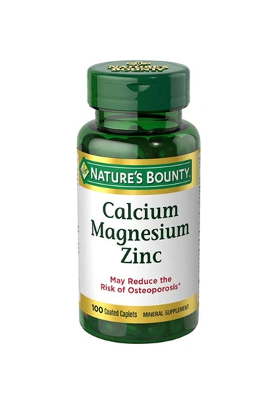 Natures Bounty Calcium Magnesium Zinc + D3 Takviye Edici Gıda 100 Kaplet ürün görseli 1