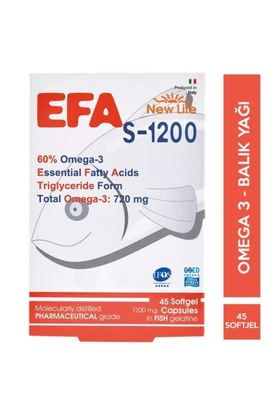 New Life S-1200 Omega 3 Takviye Edici Gıda 45 Kapsül ürün görseli 1