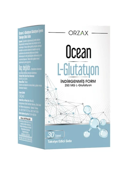 Orzax Ocean L-Glutathione 250 mg 30 Tablet Takviye Edici Gıda ürün görseli 1
