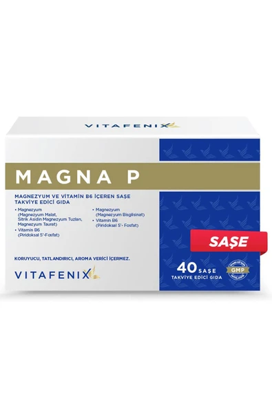Vitafenix Magna P Magnezyum Takviyesi 40 Saşe ürün görseli 1