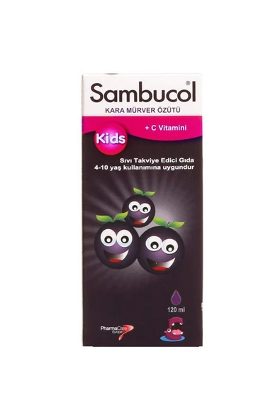Sambucol Kids Kara Mürver ve C Vitamini İçeren Sıvı Takviye Edici Gıda 120 ml ürün görseli 1