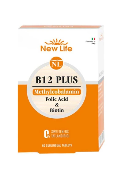 New Life B12 Plus Folik Asit ve Biotin İçeren Takviye Edici 60 Tablet ürün görseli 1
