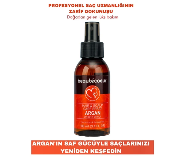 Beautecoeur Argan yagı ozlu saç spreyı. 100 ml nemlendirici ve onarıcı ürün görseli 1