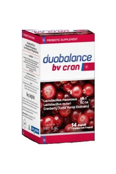 Nbt İlaç Duobalance Bv Cran Takviye Edici Gıda 14 Kapsül ürün görseli 1