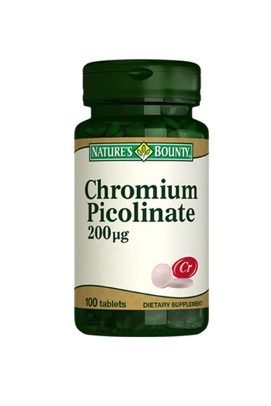 Natures Bounty Chromium Picolinate 200 mcg Takviye Edici Gıda 100 Tablet ürün görseli 1