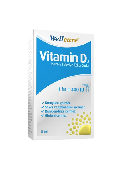 Wellcare Vitamin D3 İçeren Diyet Takviyesi 5 ml 1 Fıs 400 IU ürün görseli 1