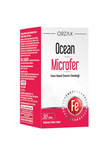 Orzax Ocean Microfer Takviye Edici Gıda 30 Tablet ürün görseli 1